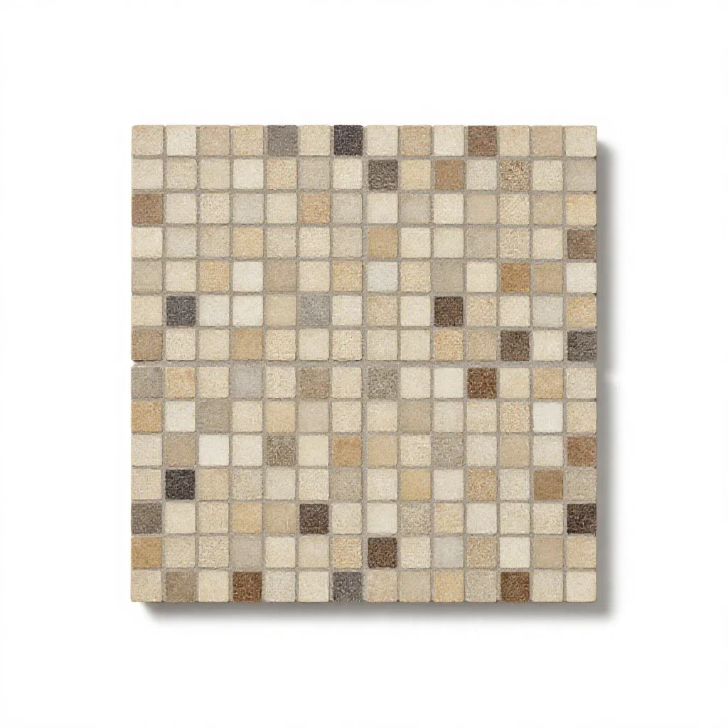 Mosaic floor tile section isolated on a white background
