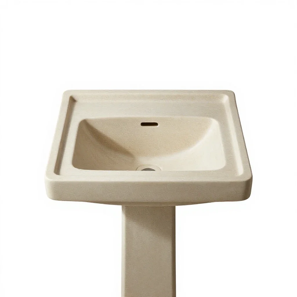 Pedestal sink isolated on a white background