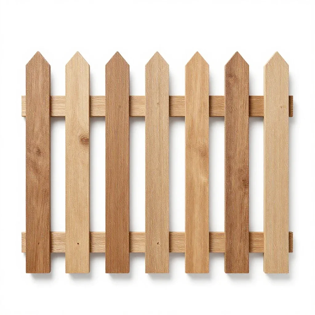 Picket fence section isolated on a white background