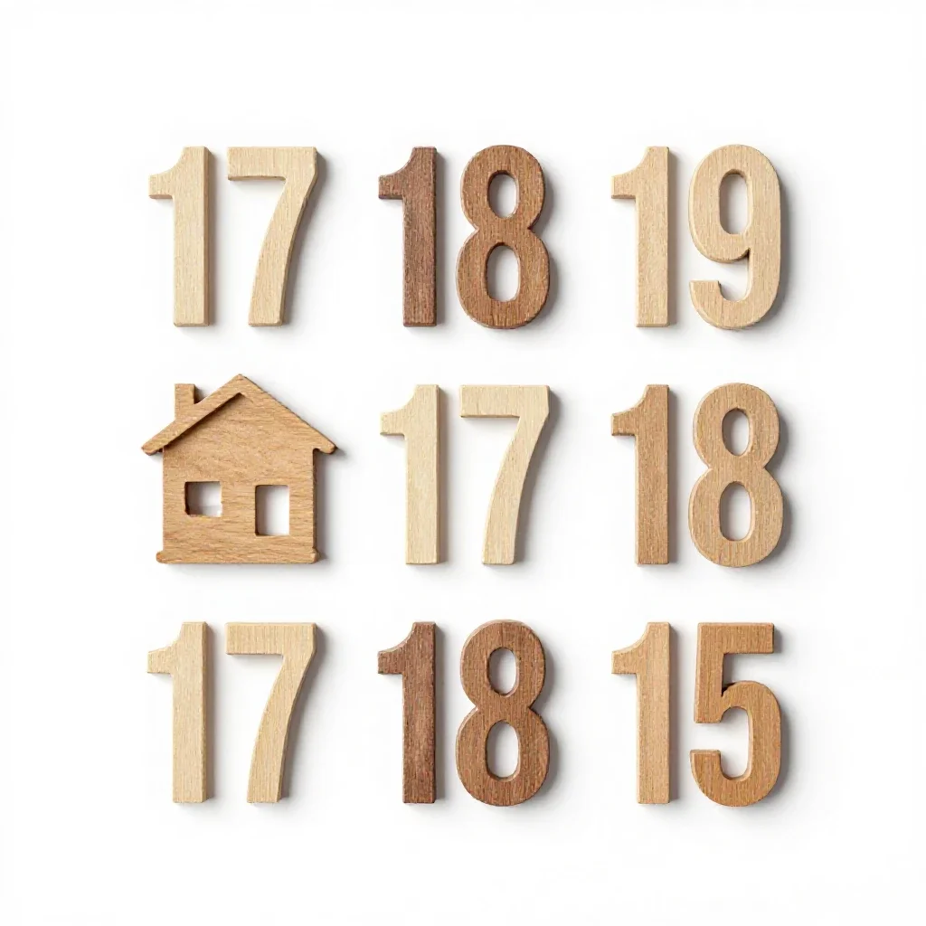 Set of house numbers isolated on a white background
