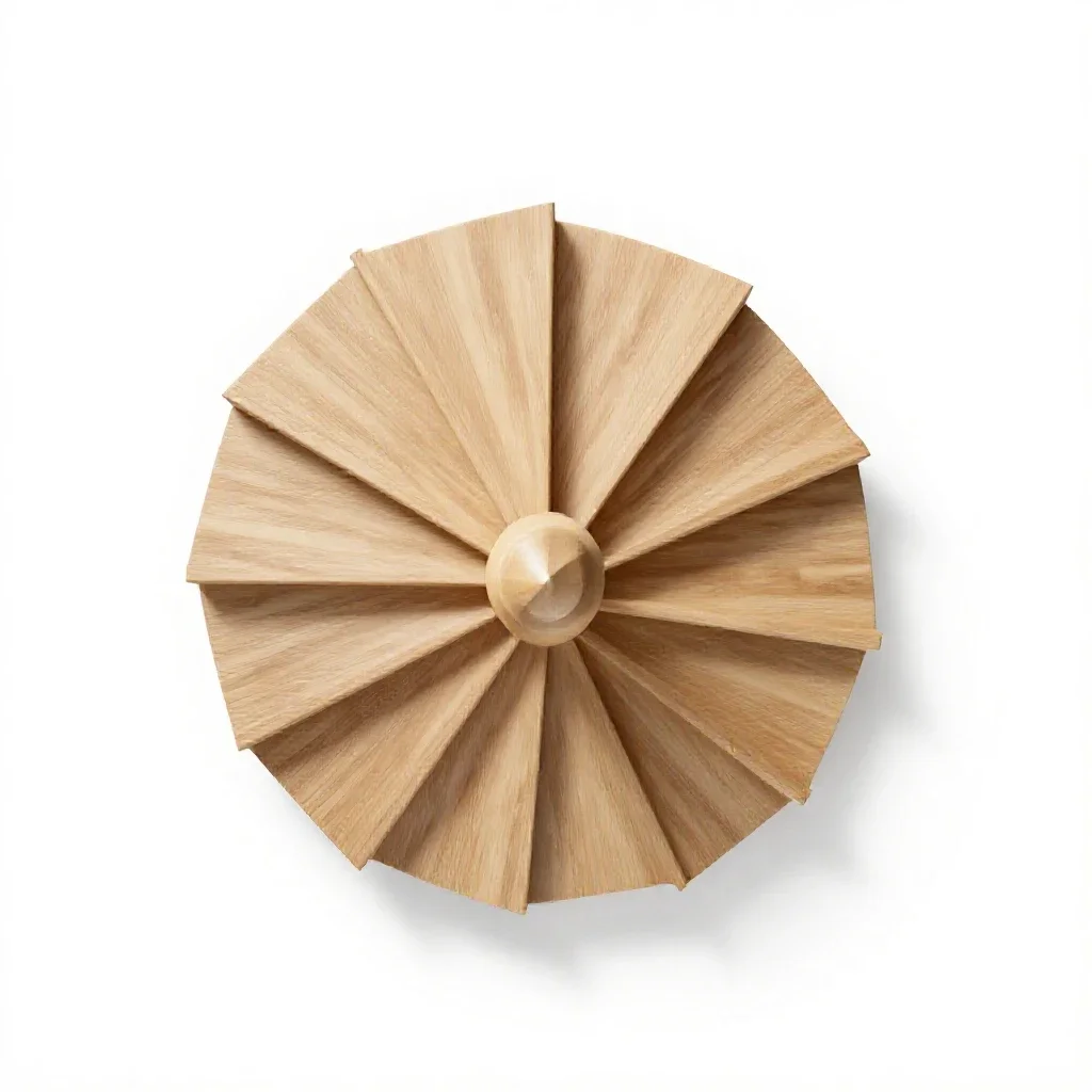 Spiral staircase segment isolated on a white background