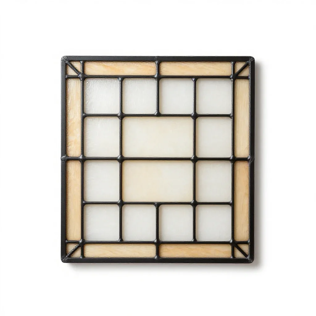 Stained glass panel isolated on a white background