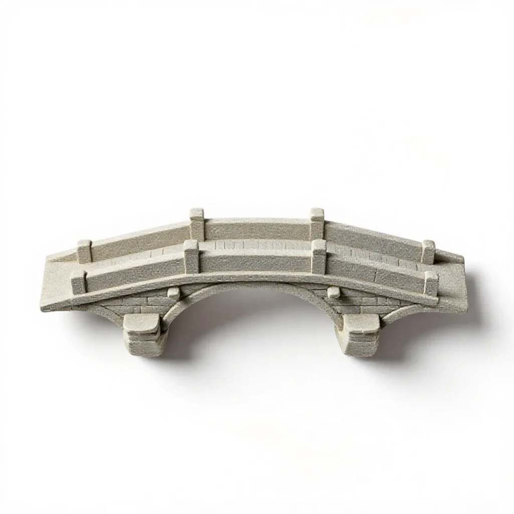 Stone bridge model isolated on a white background