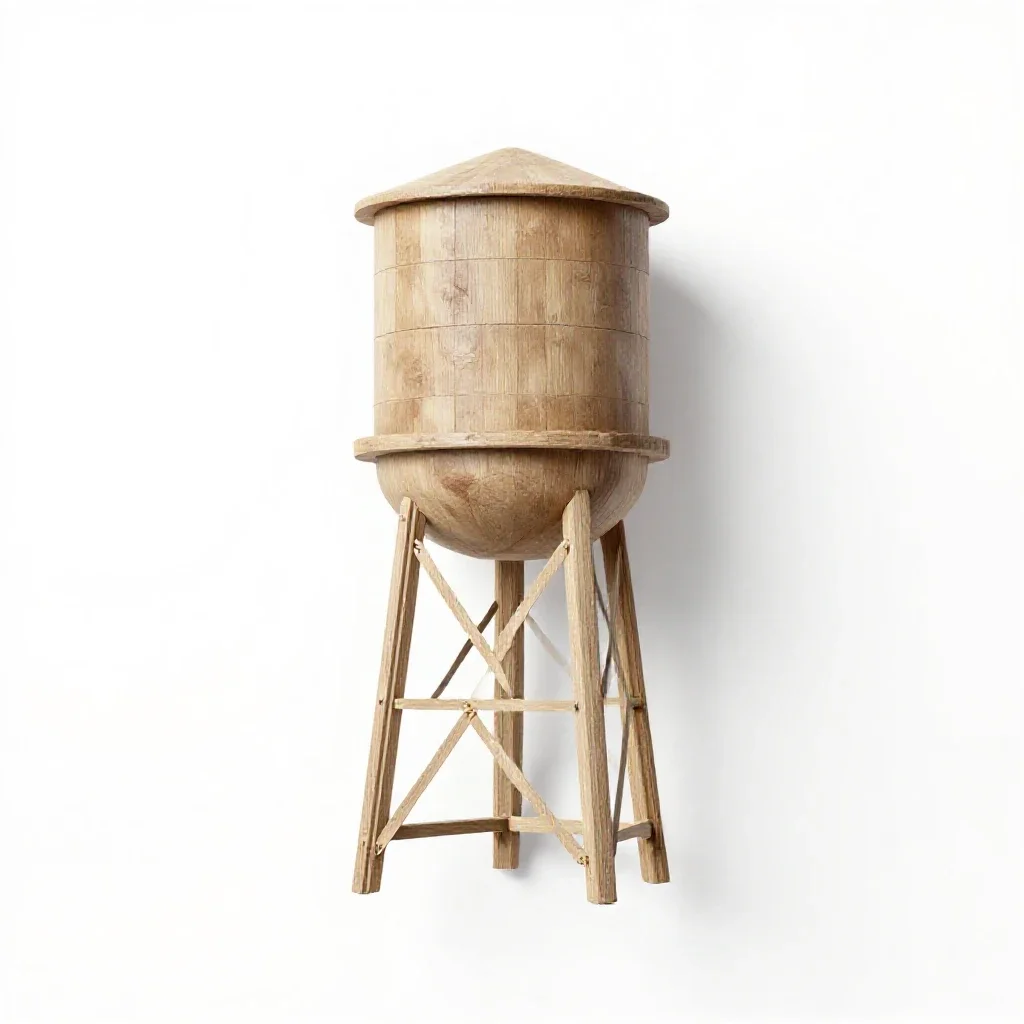 Water tower model isolated on a white background