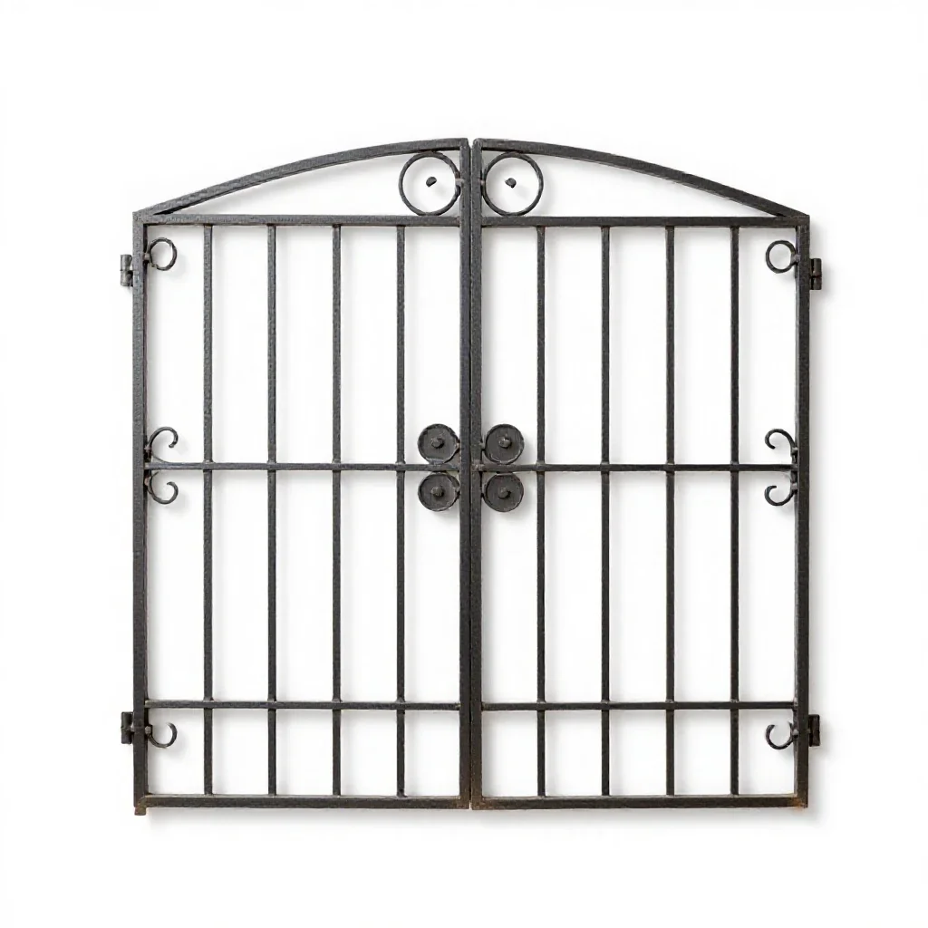 Wrought iron gate isolated on a white background
