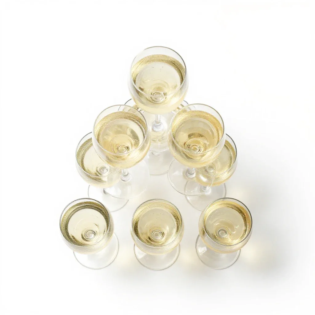Champagne tower isolated on a white background