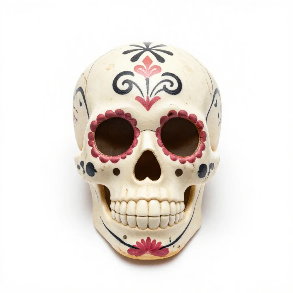Day of the dead sugar skull isolated on a white background