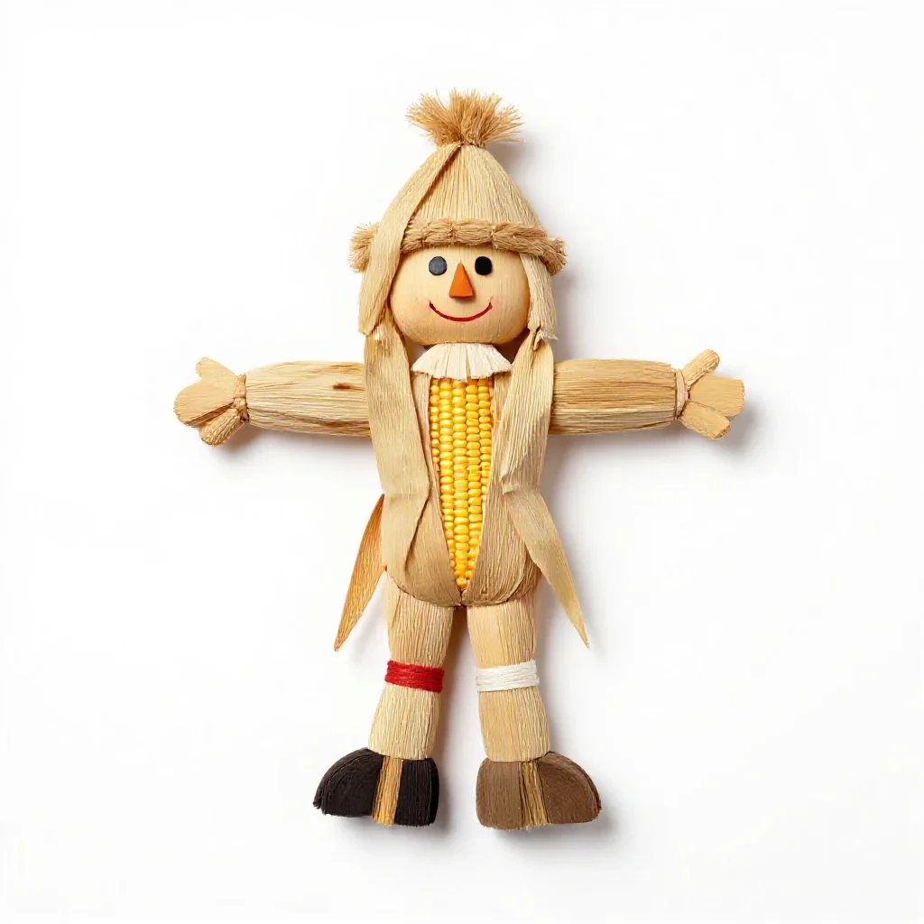 Harvest corn dolly isolated on a white background