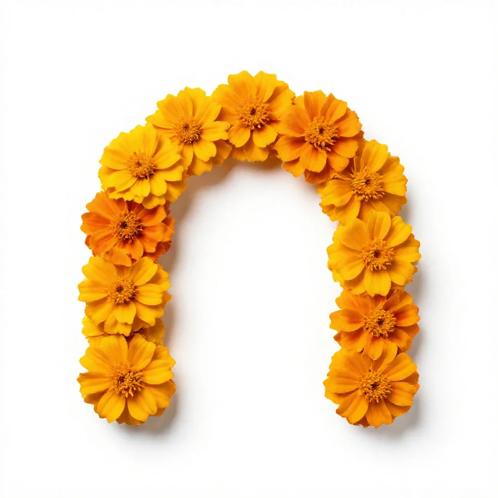 Marigold arch isolated on a white background