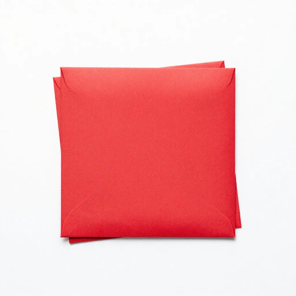 Red envelope stack isolated on a white background