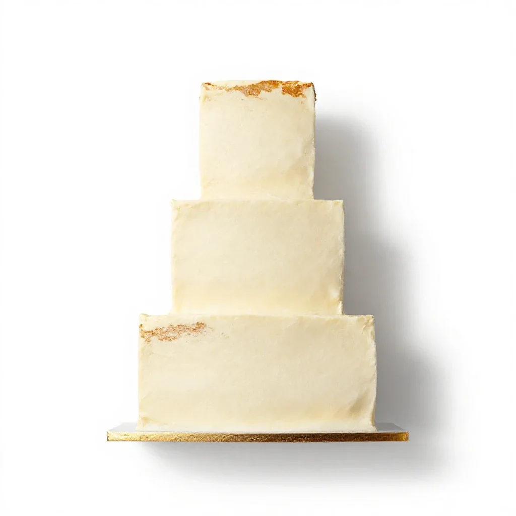 Tiered wedding cake isolated on a white background