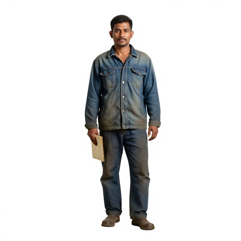 River merchant with a ledger isolated on a white background