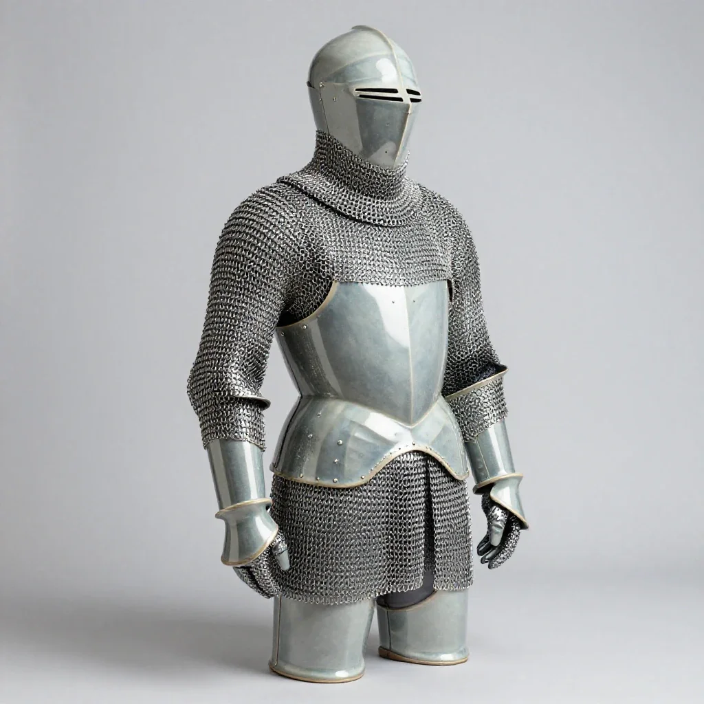 Chainmail hauberk isolated on a white background