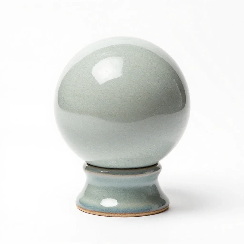 Crystal ball on a stand isolated on a white background