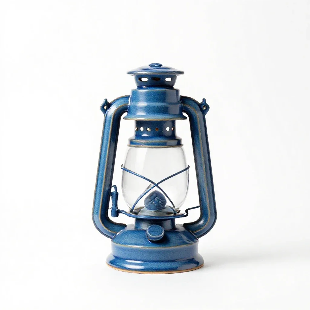 Lantern of blue flame isolated on a white background