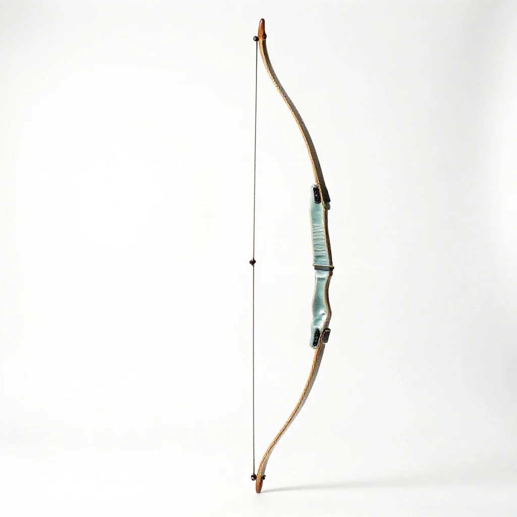 Longbow with a quiver isolated on a white background