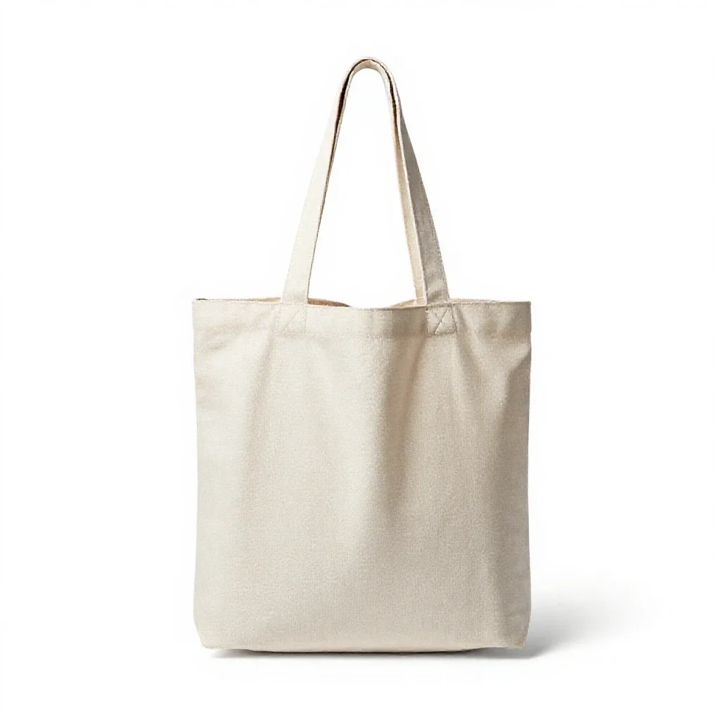 Canvas tote bag isolated on a white background