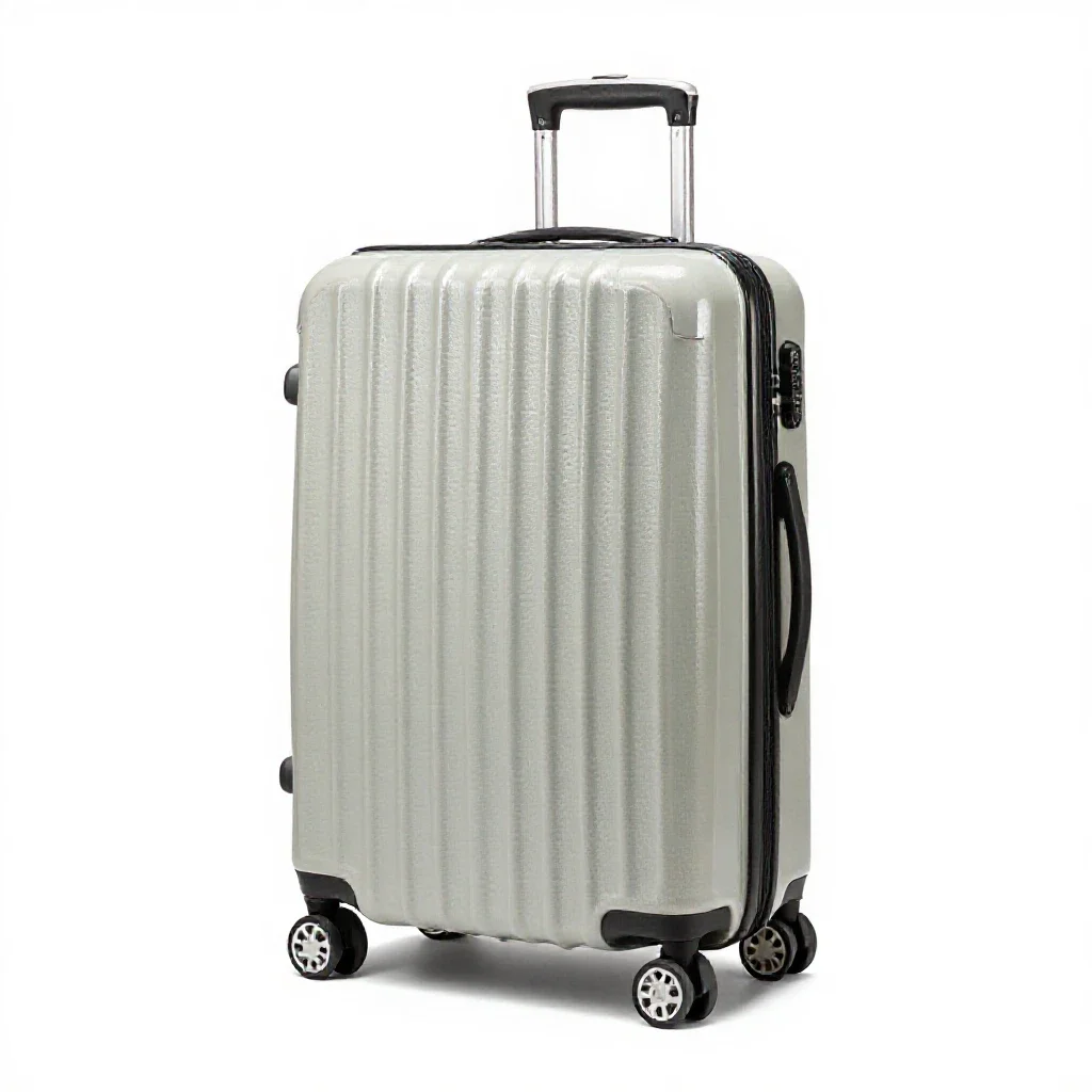 Hard-shell suitcase isolated on a white background