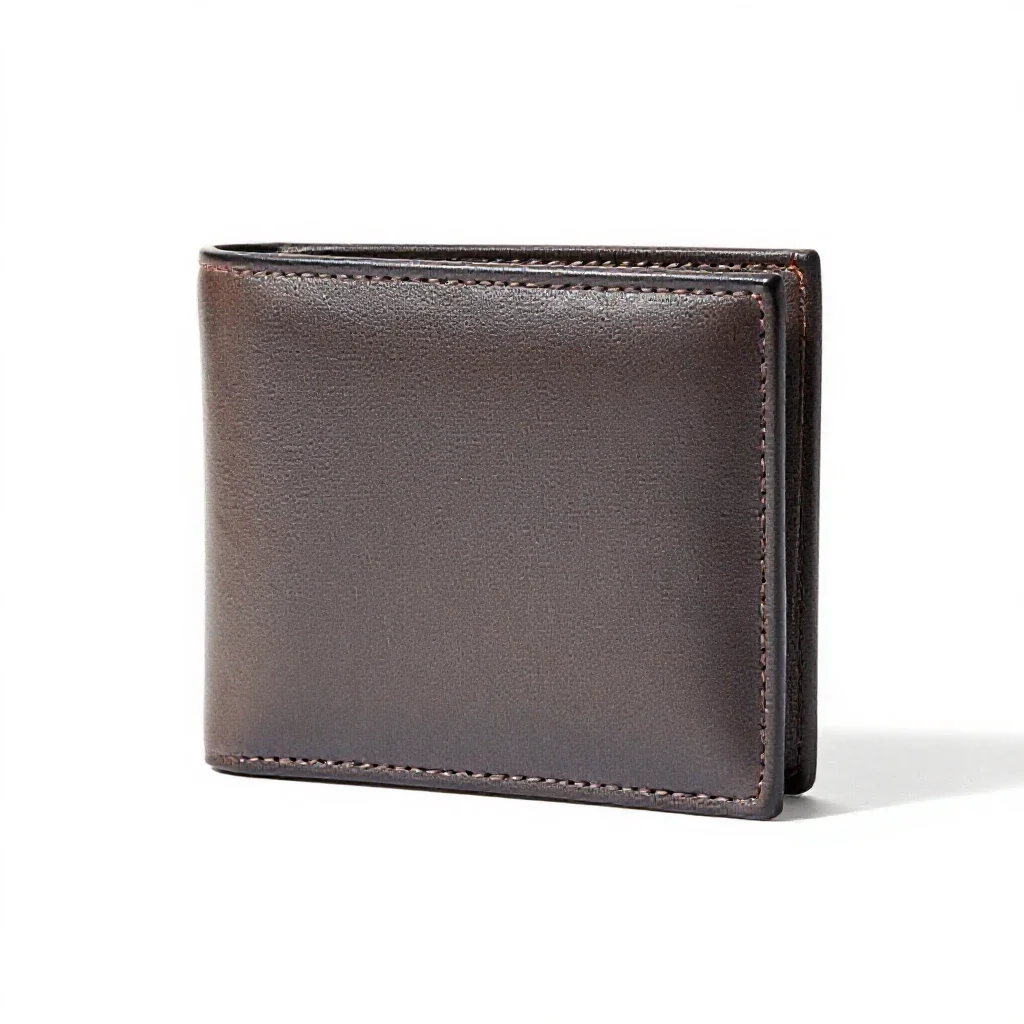 Leather wallet isolated on a white background