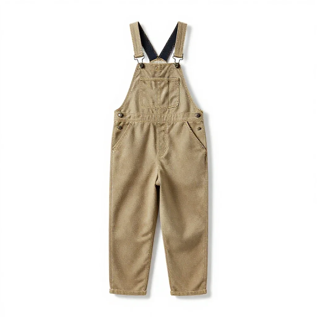 Pair of canvas overalls isolated on a white background