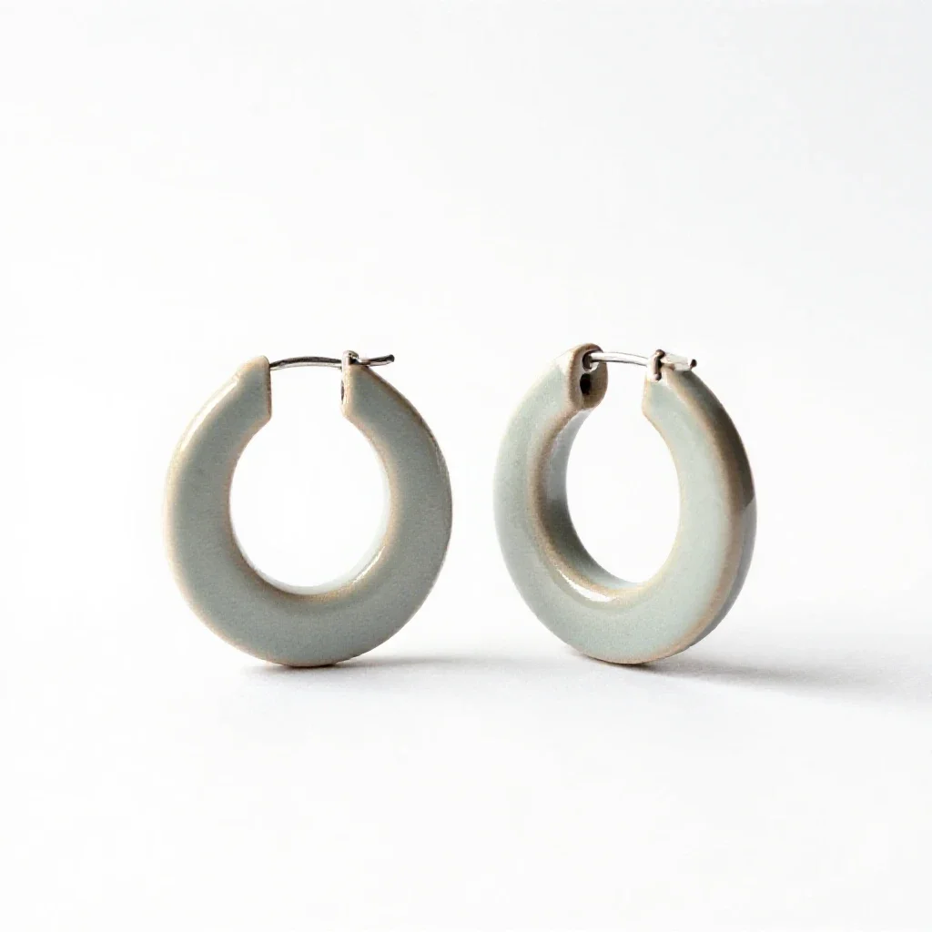 Pair of hoop earrings isolated on a white background