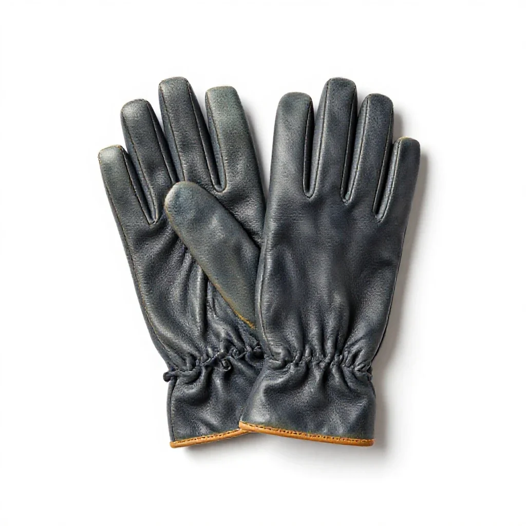 Pair of leather gloves isolated on a white background