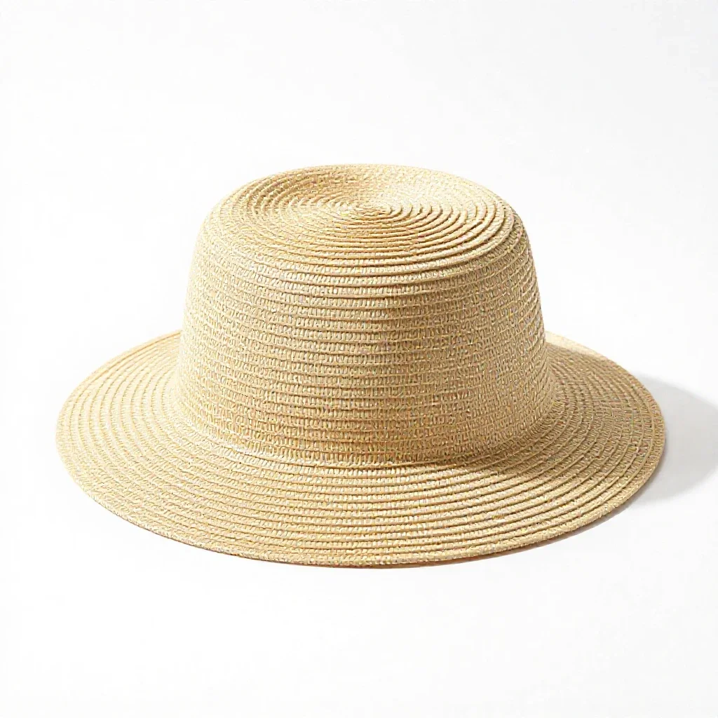 Straw sun hat isolated on a white background