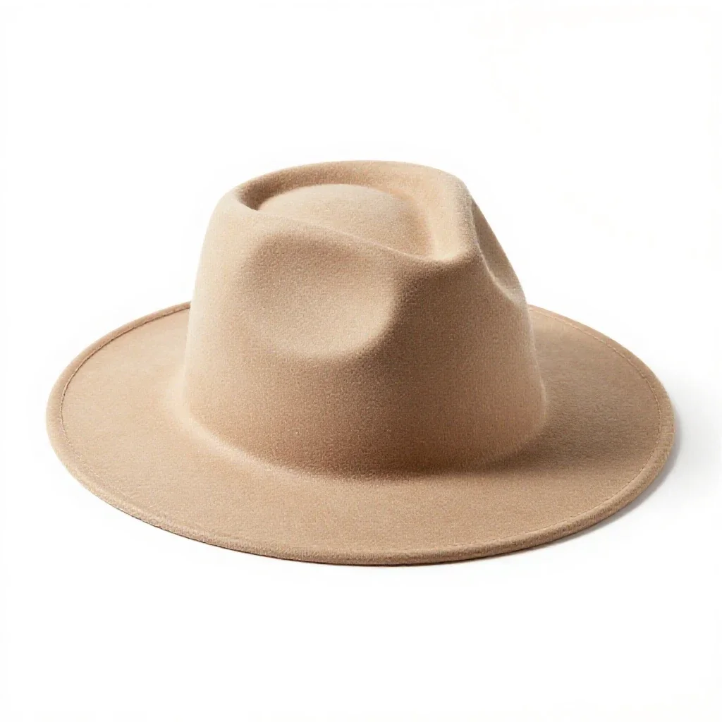 Wide-brim felt hat isolated on a white background