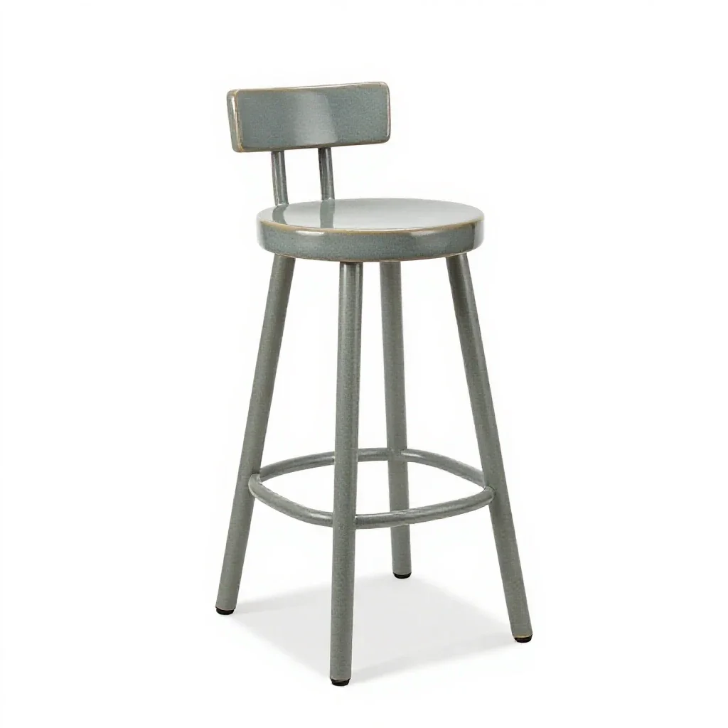Bar stool with a footrest isolated on a white background