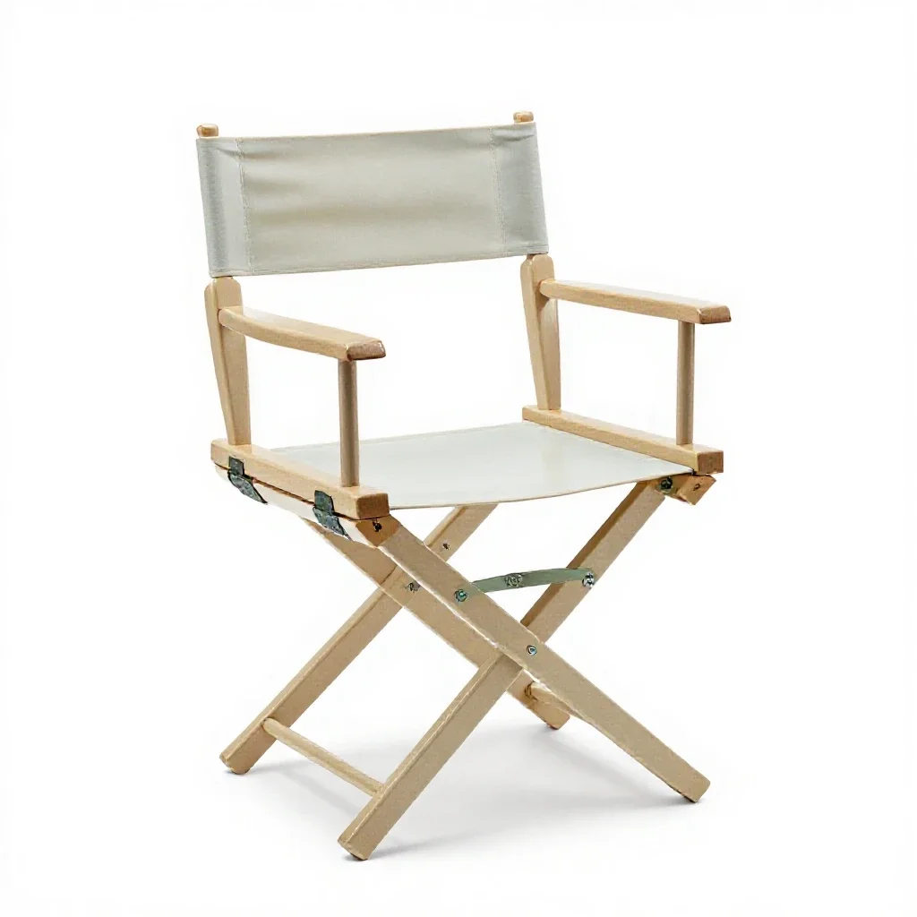 Folding director's chair isolated on a white background