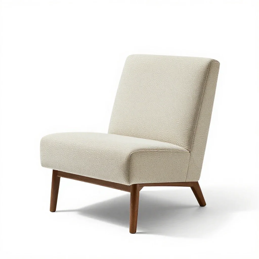 Mid-century lounge chair isolated on a white background