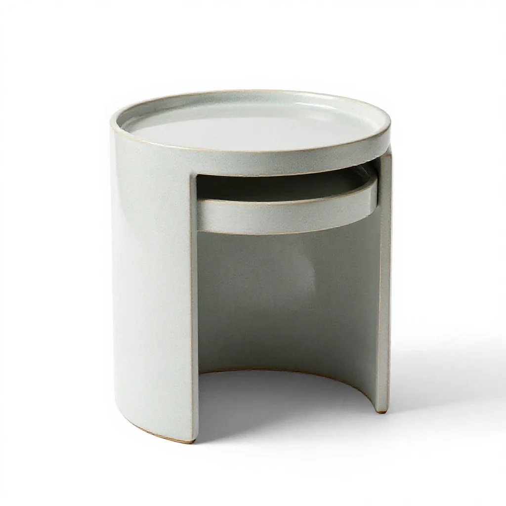 Nesting side table set isolated on a white background