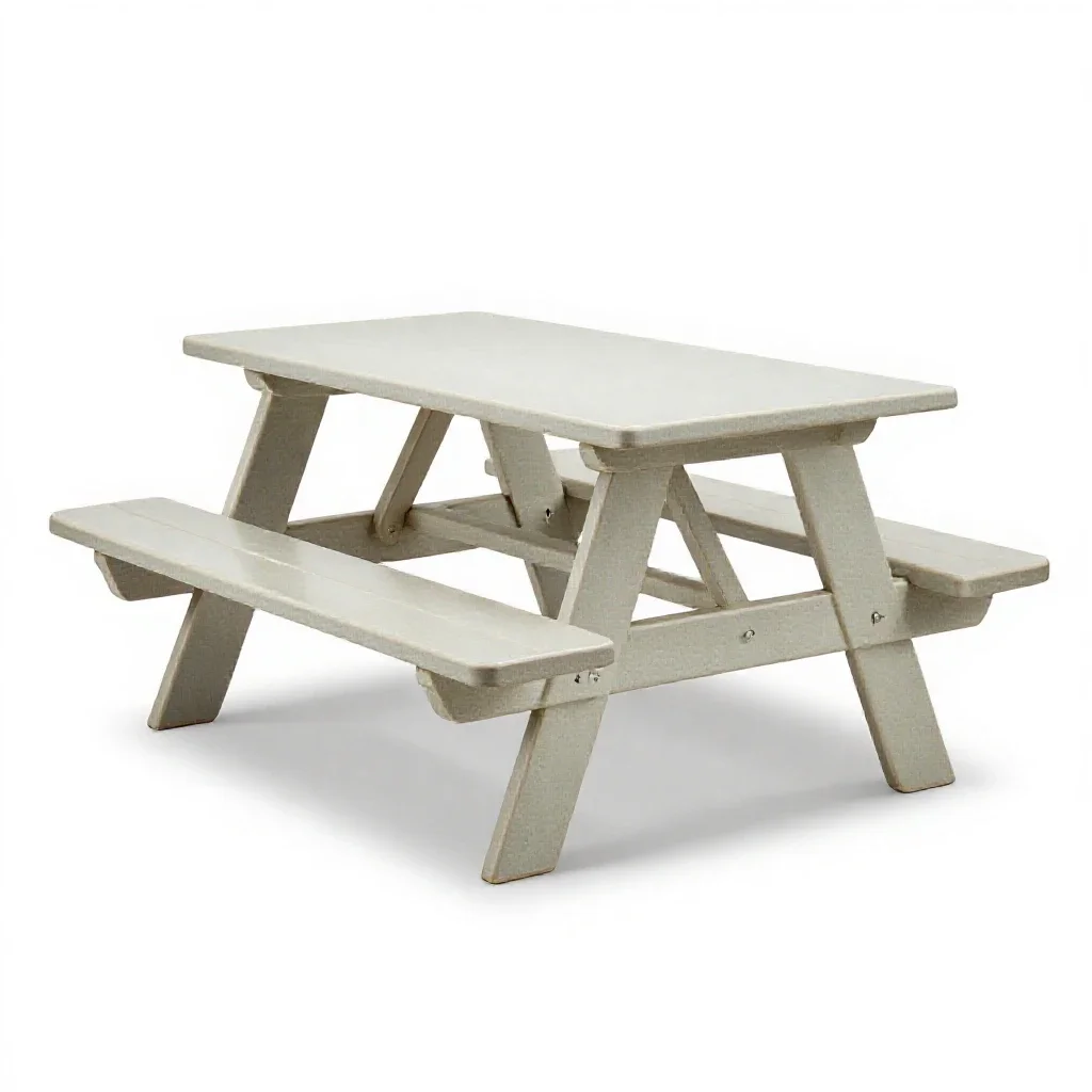 Picnic table isolated on a white background