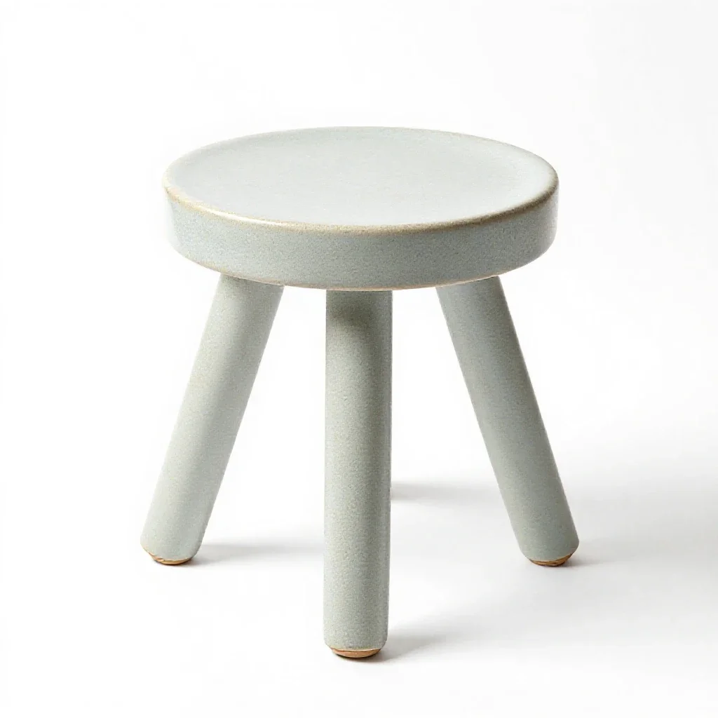 Three-legged stool isolated on a white background