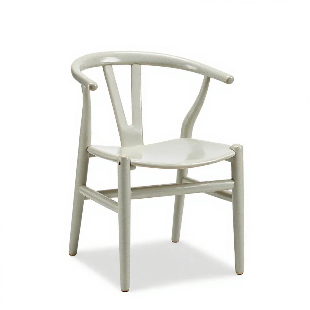 Wishbone dining chair isolated on a white background
