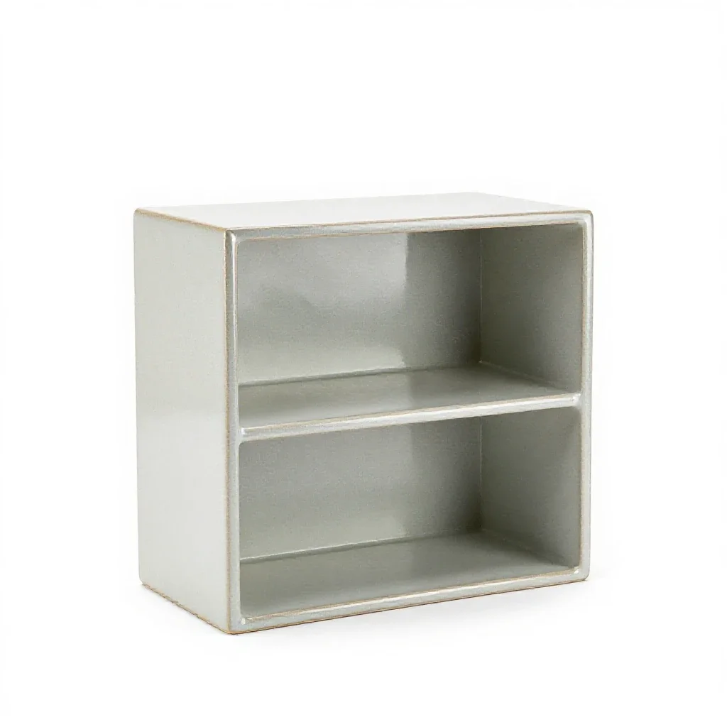 Open bookshelf isolated on a white background