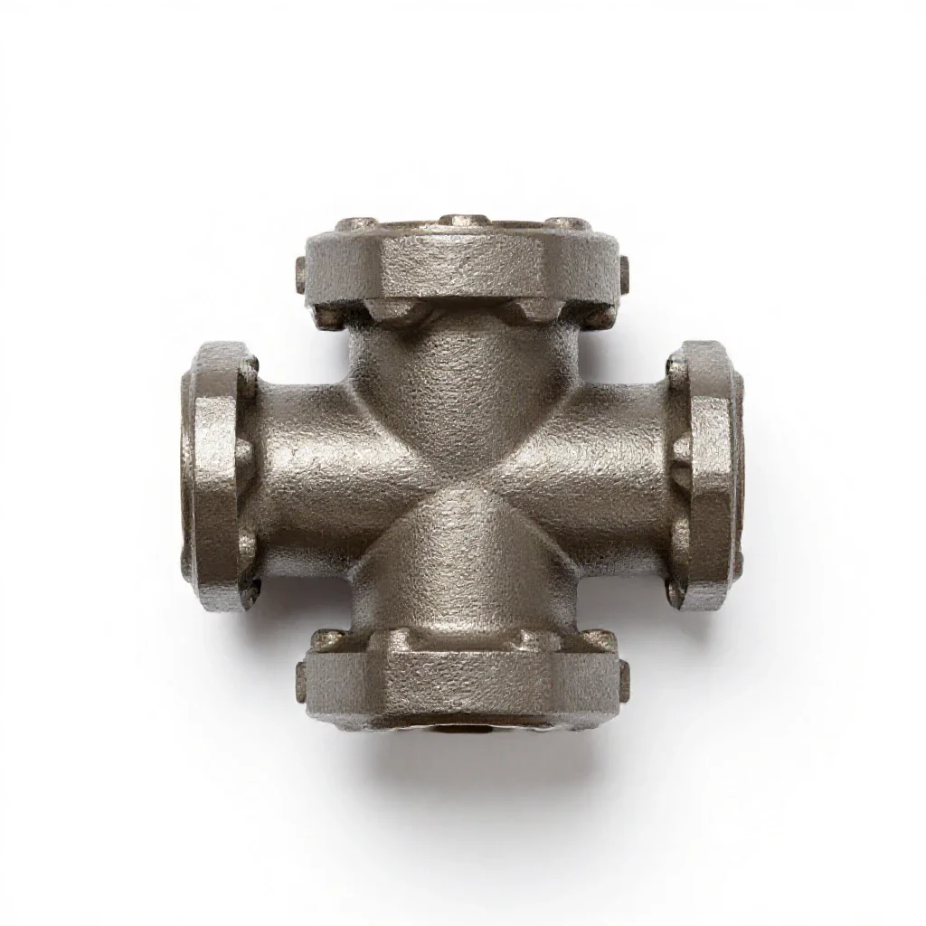 Cast iron pipe flange isolated on a white background