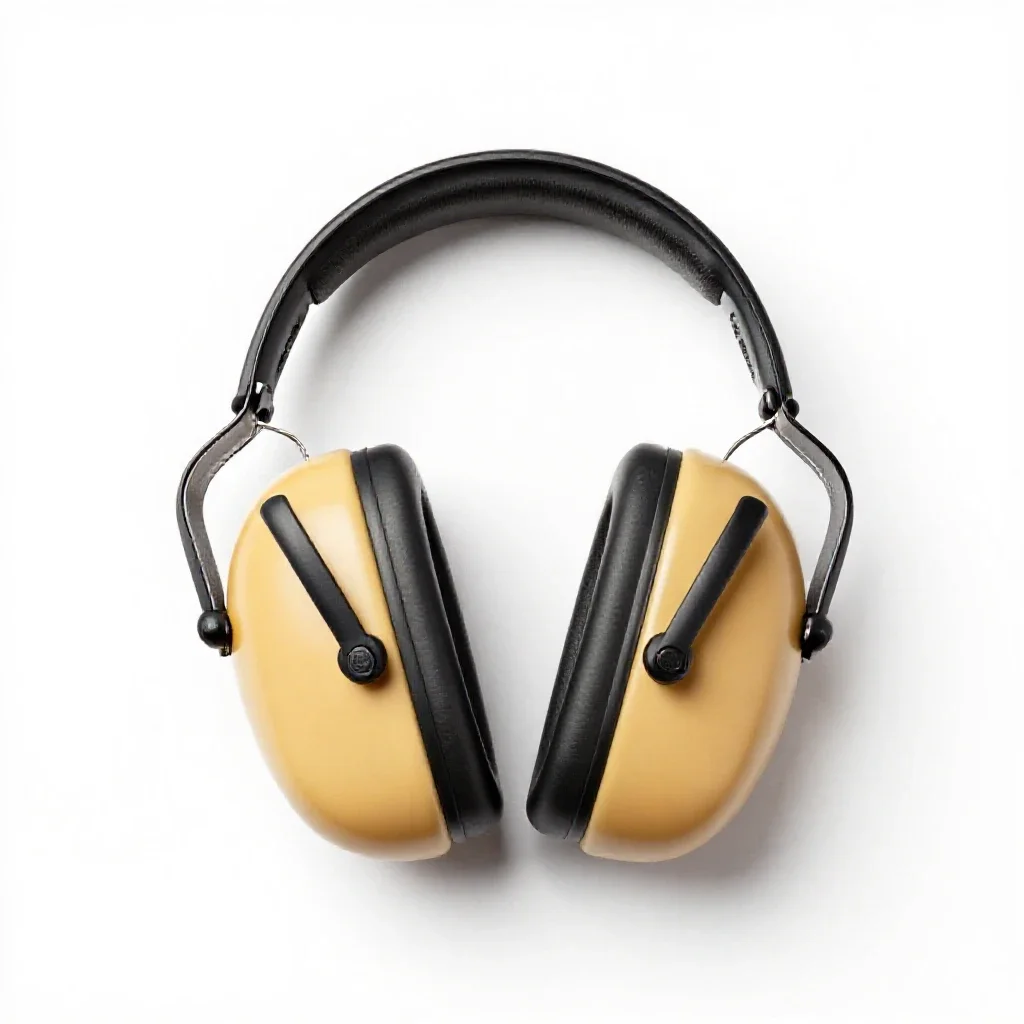 Hearing protection earmuff isolated on a white background