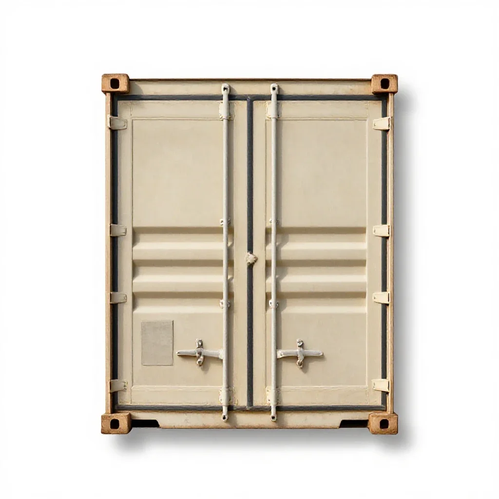 Shipping container door isolated on a white background