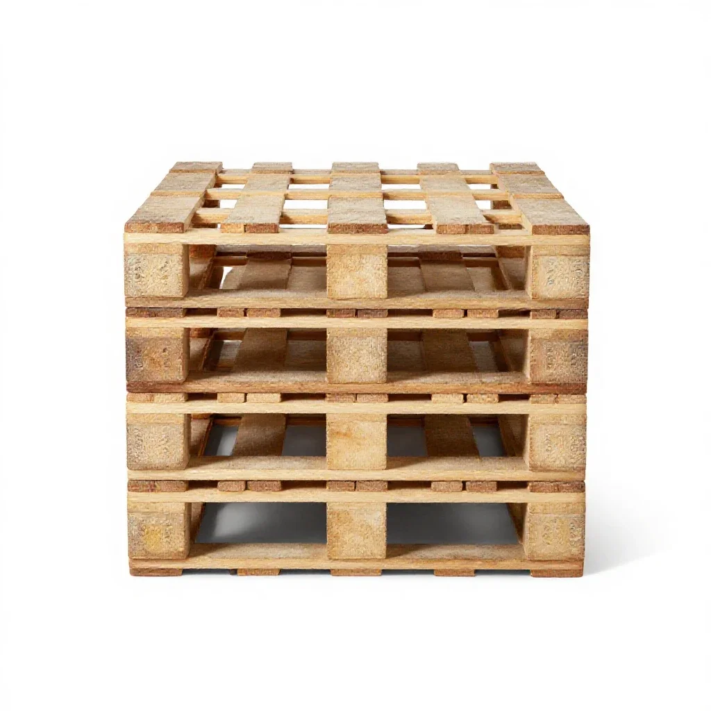 Stacked euro pallet isolated on a white background