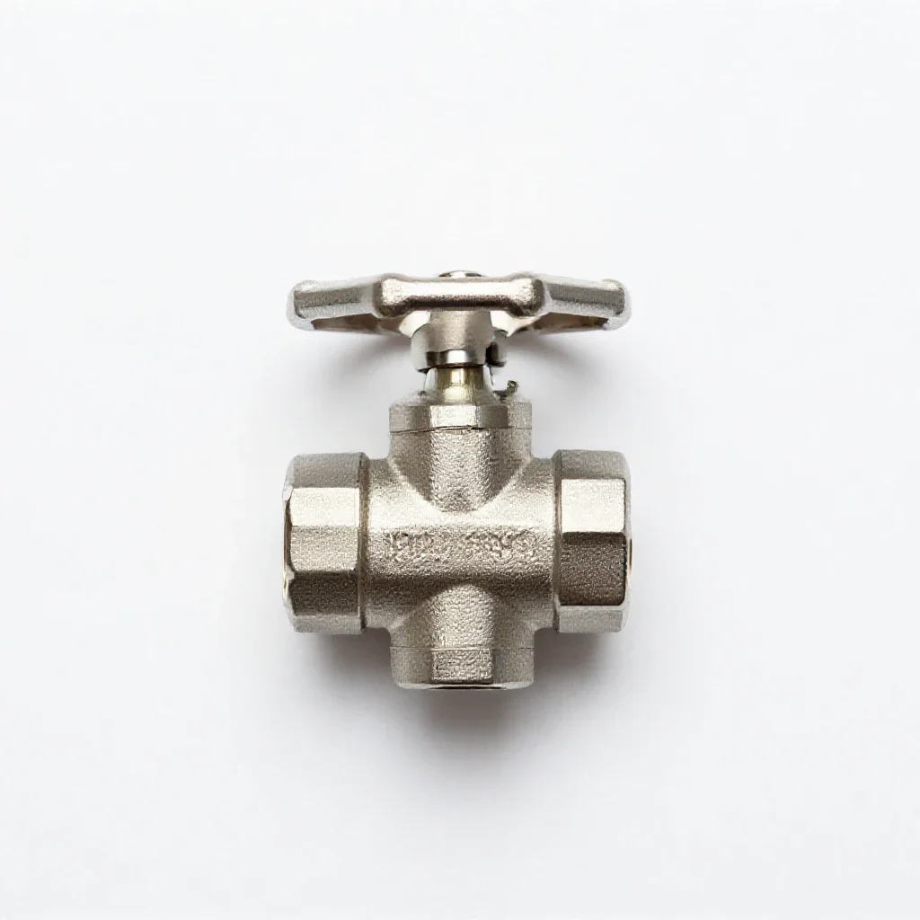Stainless ball valve isolated on a white background