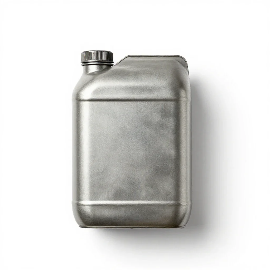 Steel jerry can isolated on a white background