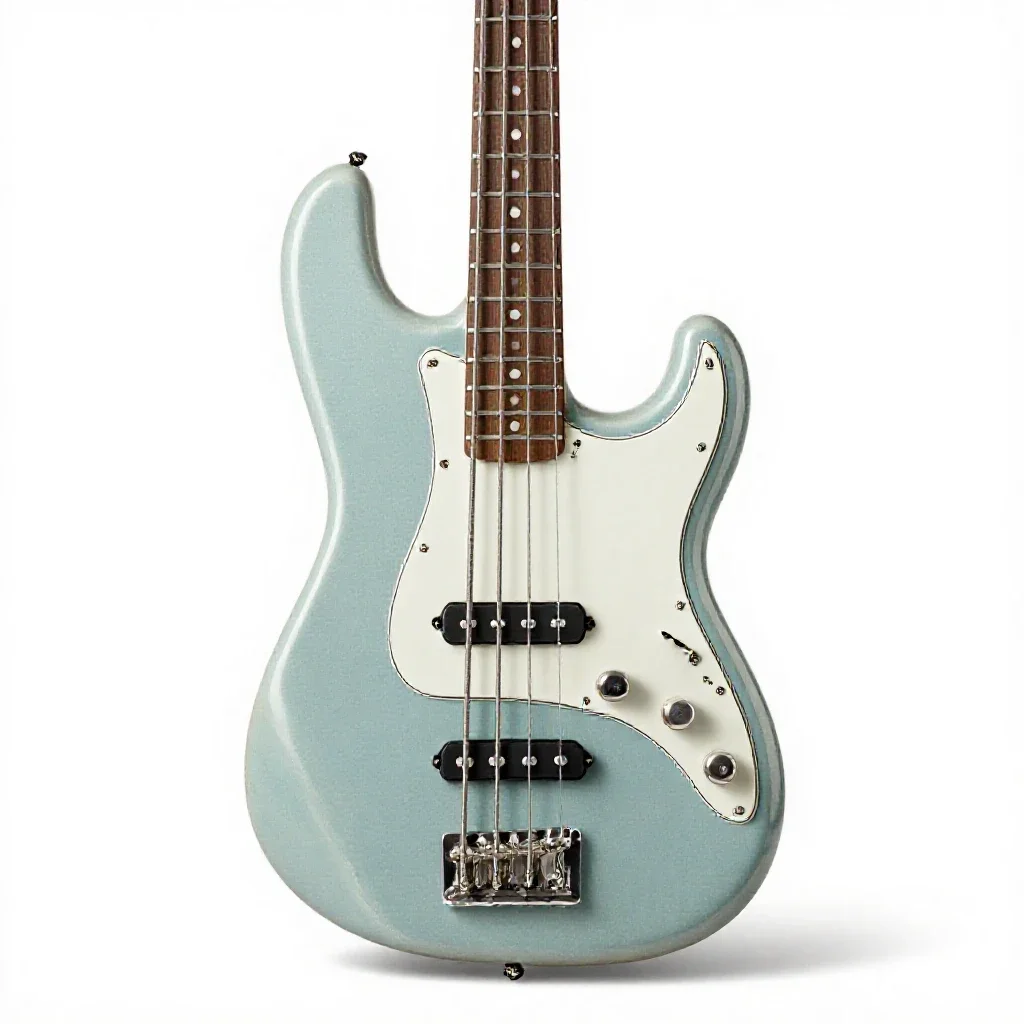 Bass guitar isolated on a white background