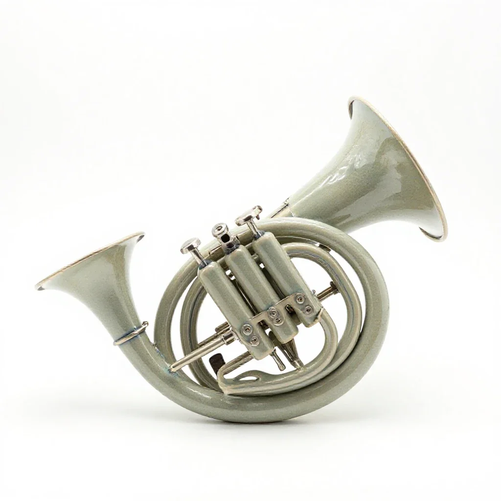French horn isolated on a white background