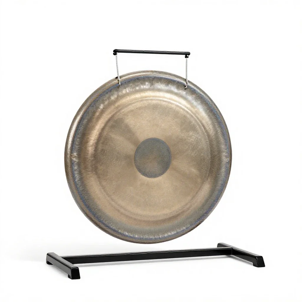 Gong on a stand isolated on a white background