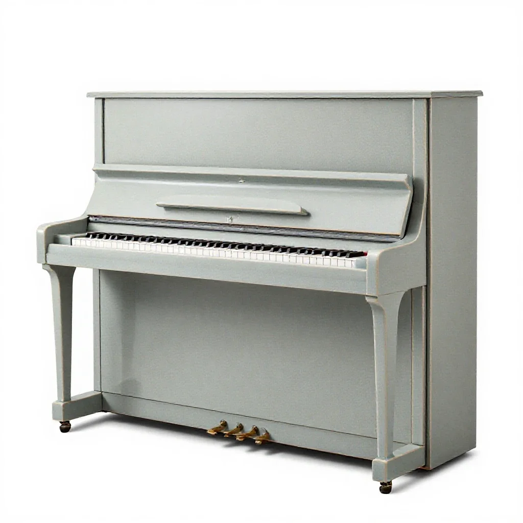 Upright piano isolated on a white background