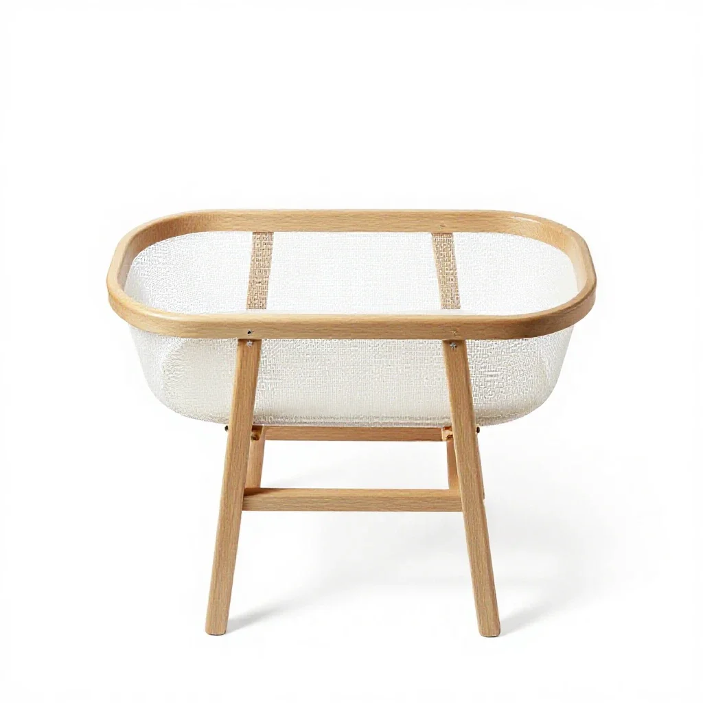 Bassinet on a stand isolated on a white background