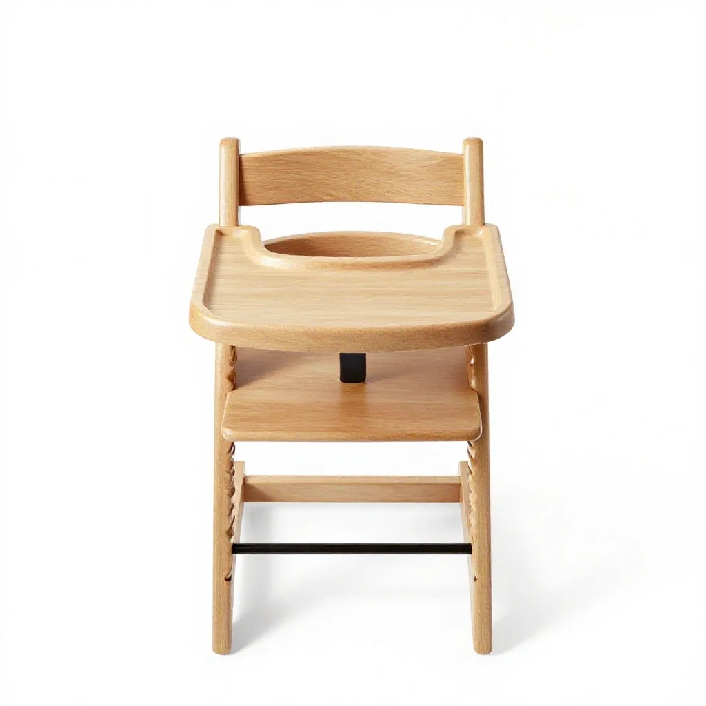 High chair in bentwood isolated on a white background