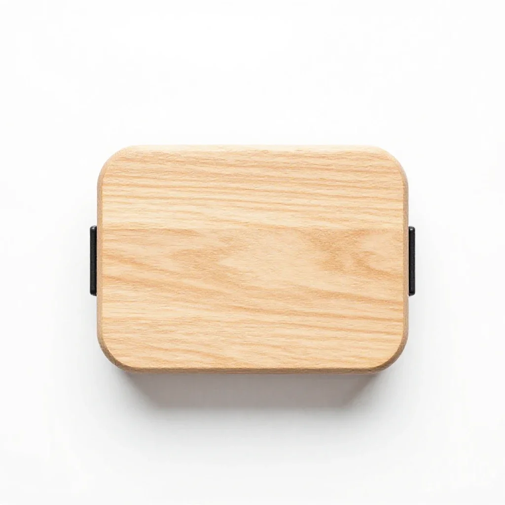 Lunch box with clips isolated on a white background