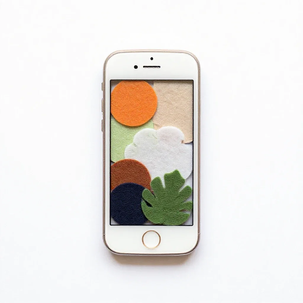Mobile with felt shapes isolated on a white background
